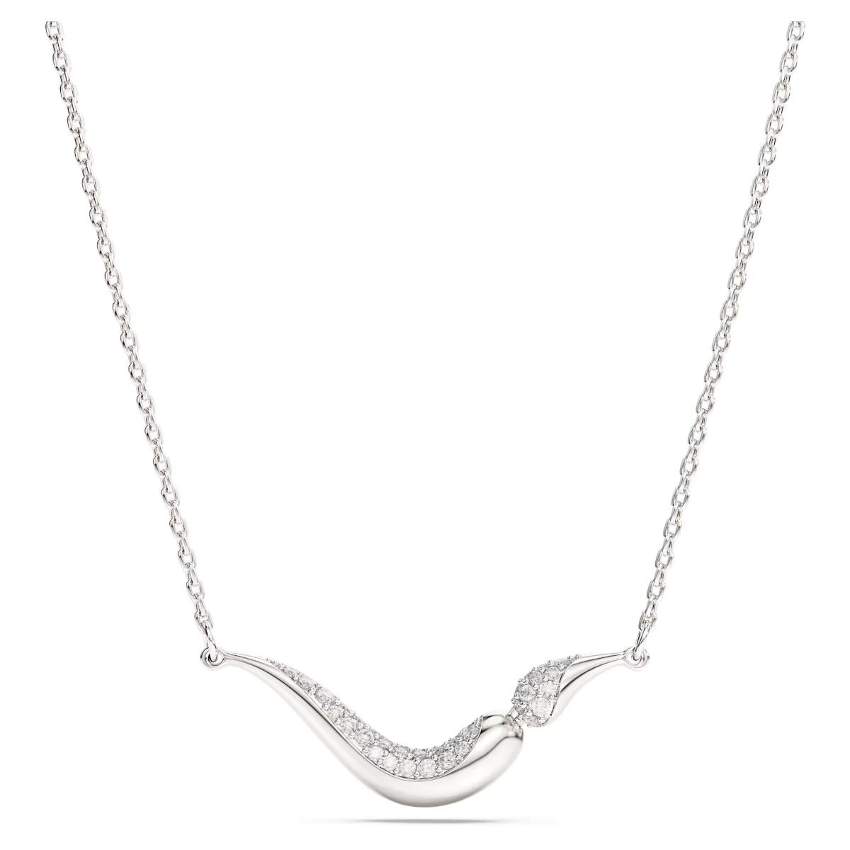 Classica necklace Round cut, White, Sterling silver