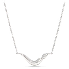 Classica necklace Round cut, White, Sterling silver