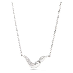 Classica necklace Round cut, White, Sterling silver