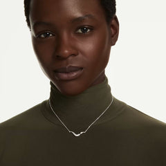 Classica necklace Round cut, White, Sterling silver