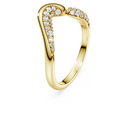 Classica open ring Round cut, White, Sterling silver, 18K gold finish