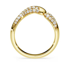 Classica open ring Round cut, White, Sterling silver, 18K gold finish