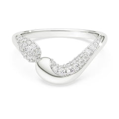 Classica open ring Round cut, White, Sterling silver