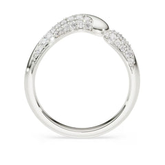 Classica open ring Round cut, White, Sterling silver