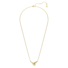 Classica pendant Round cut, Interlocking, White, Sterling silver, 18K gold finish