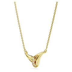 Classica pendant Round cut, Interlocking, White, Sterling silver, 18K gold finish