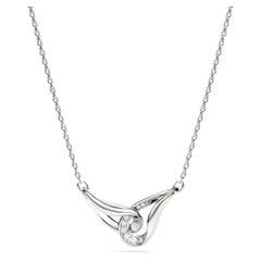 Classica pendant Round cut, Interlocking, White, Sterling silver