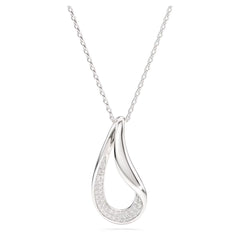 Classica pendant Round cut, Long, White, Sterling silver
