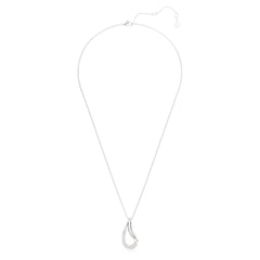 Classica pendant Round cut, Long, White, Sterling silver