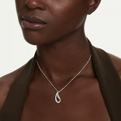 Classica pendant Round cut, Long, White, Sterling silver