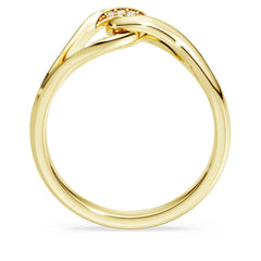 Classica ring Round cut, Interlocking, White, Sterling silver, 18K gold finish