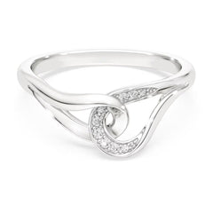 Classica ring Round cut, Interlocking, White, Sterling silver