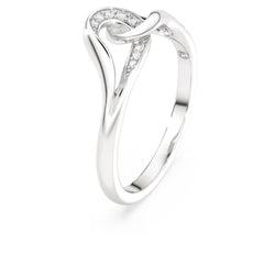 Classica ring Round cut, Interlocking, White, Sterling silver