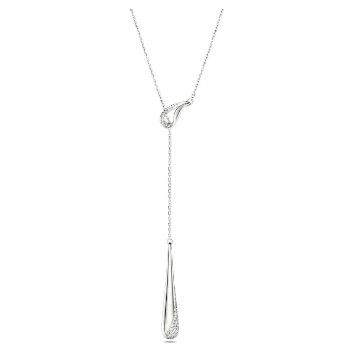 Classica Y pendant Round cut, White, Sterling silver