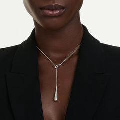 Classica Y pendant Round cut, White, Sterling silver