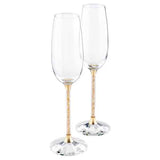 Crystalline Toasting Flutes Gold Tone (Set of 2)