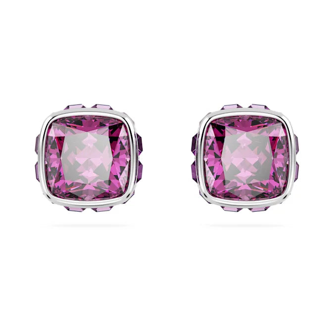 Birthstone Stud Pierced Earrings February Amethyst Stone
