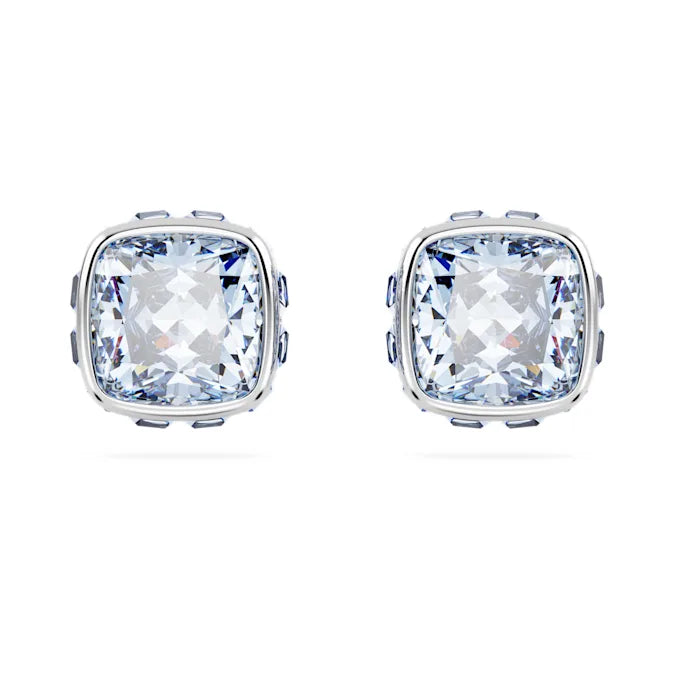 Birthstone Stud Pierced Earrings March Light Blue Stone