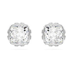 Birthstone Stud Pierced Earrings April White Stone