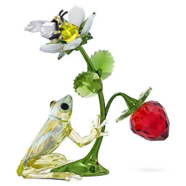 Idyllia Frog Bee And Strawberry Figurine