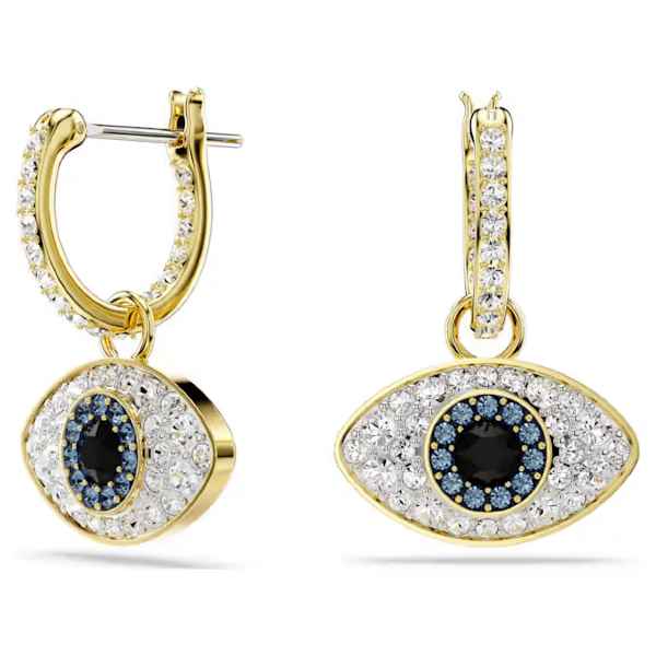 Symbolica Pierced Drop Earrings Evil Eye Gold Tone