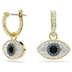 Symbolica Pierced Drop Earrings Evil Eye Gold Tone