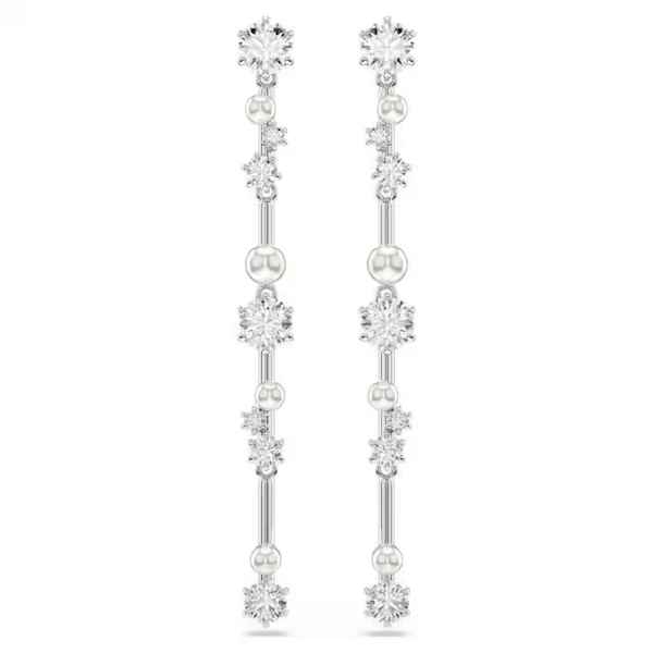 Constella Pierced Drop Earrings White Pearl