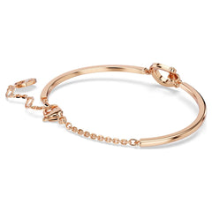 Symbolica bangle Pavé, Horse shoe, White, Rose gold-tone plated