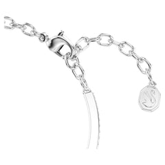 Symbolica bangle Round cut, Pavé, Horse shoe, Blue, Rhodium plated