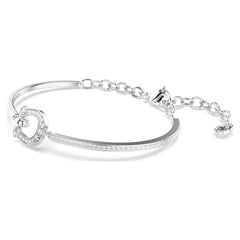 Symbolica bracelet Pavé, Horse shoe, White, Rhodium plated