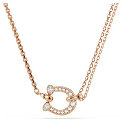 Symbolica pendant Pavé, Horse shoe, White, Rose gold-tone plated