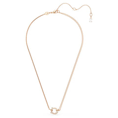 Symbolica pendant Pavé, Horse shoe, White, Rose gold-tone plated