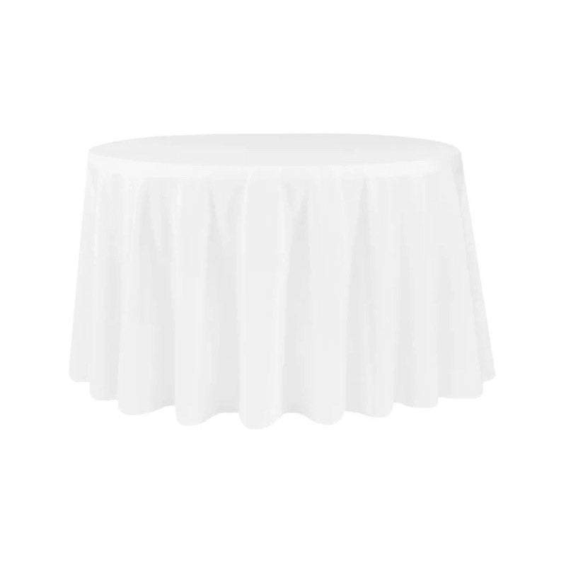 Elegant Round White Table Cloth RENTAL