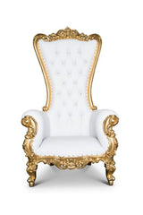 Throne Chair - White/Gold RENTAL