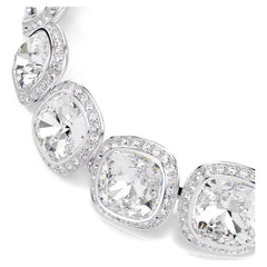 Una Angelic bracelet Cushion cut, White, Rhodium plated
