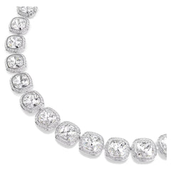 Una Angelic necklace Cushion cut, White, Rhodium plated
