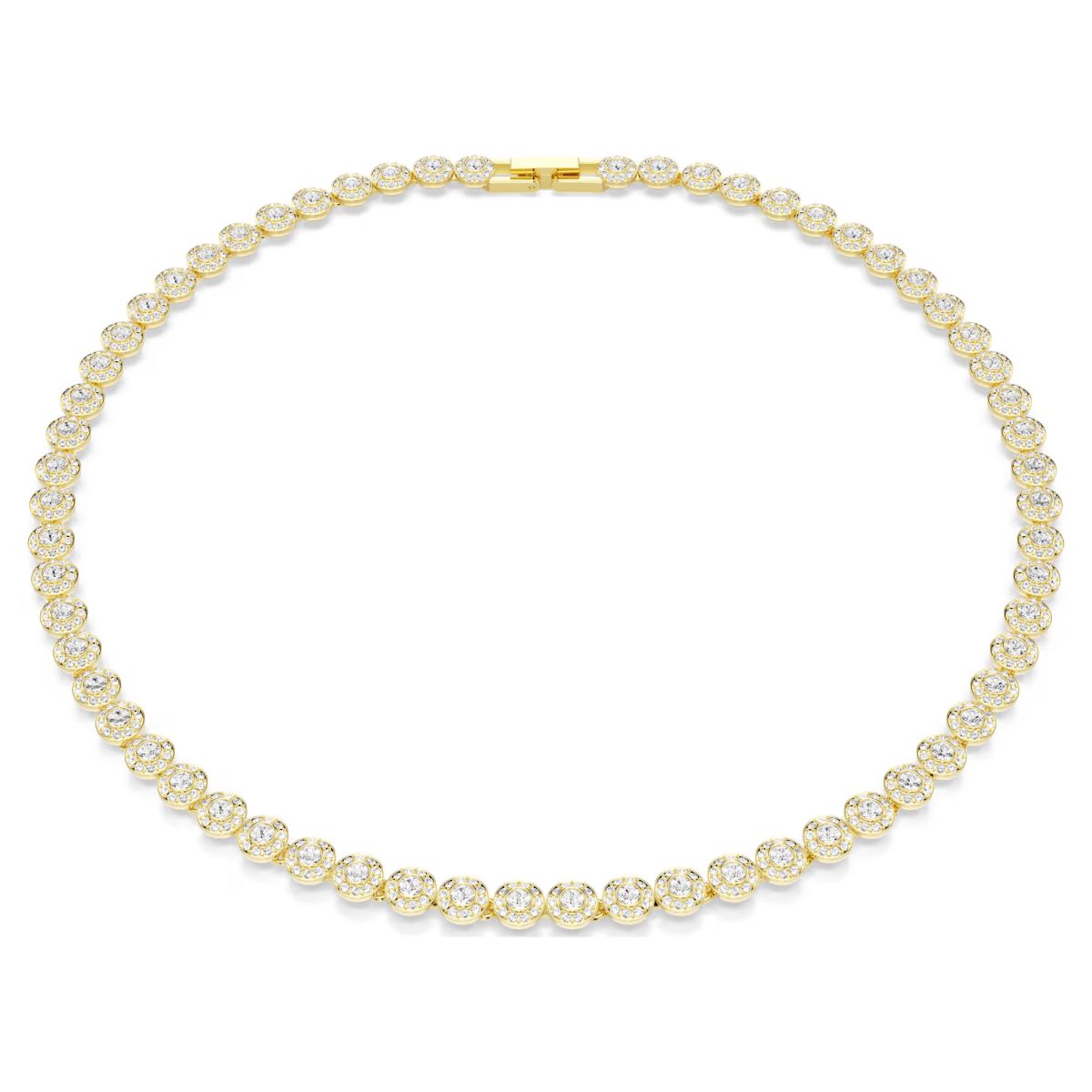 Una Angelic necklace Round cut, Small, White, Gold-tone plated