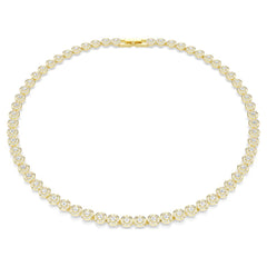 Una Angelic necklace Round cut, Small, White, Gold-tone plated