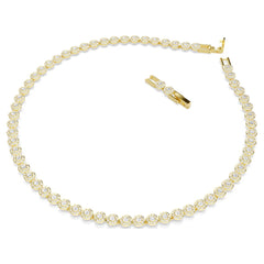 Una Angelic necklace Round cut, Small, White, Gold-tone plated