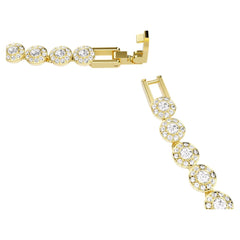 Una Angelic necklace Round cut, Small, White, Gold-tone plated