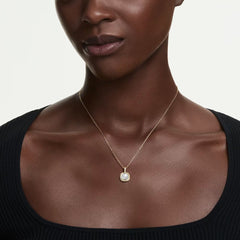Una Angelic pendant Cushion cut, White, 18K gold plated