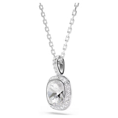 Una Angelic pendant Cushion cut, White, Rhodium plated