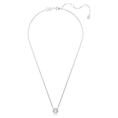 Una Angelic pendant Round cut, Pavé, White, Rhodium plated