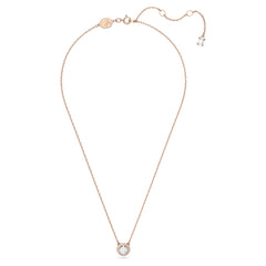 Una Angelic pendant Round cut, Pavé, White, Rose gold-tone plated