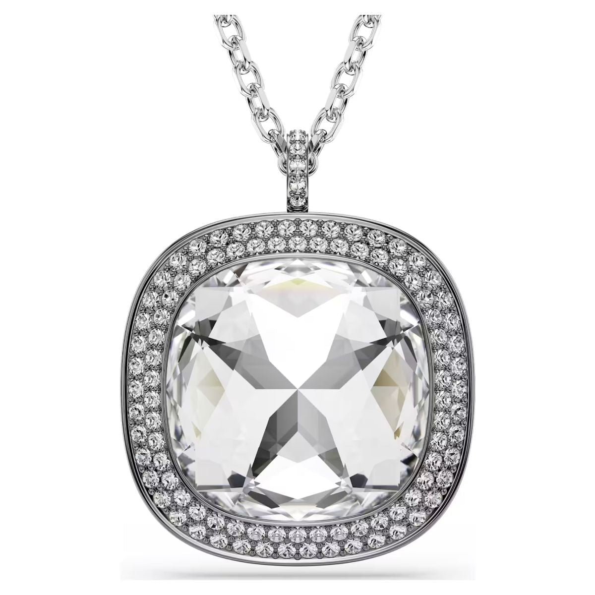 Una Angelic pendant and brooch Cushion cut, White, Mixed Plating