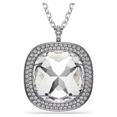 Una Angelic pendant and brooch Cushion cut, White, Mixed Plating