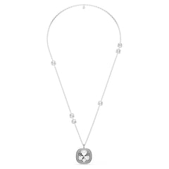 Una Angelic pendant and brooch Cushion cut, White, Mixed Plating