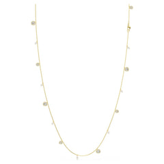 Una Angelic strandage Crystal pearl, Round cut, White, Gold-tone plated