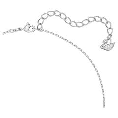 Una pendant Octagon cut, White, Rhodium plated