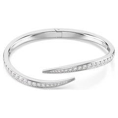 Vienna bangle Round cut, Swan, White, Rhodium plated